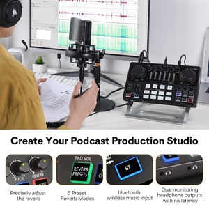 Professional Condenser <b>Record</b> Studio Microphone With Audio Sound Card and Mixer Headphone Podcast Equipment Bundles - Product Image 3