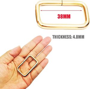 Anillo en D para correa de bolso, herrajes de metal, hebilla rectangular, mosquetón cuadrado, accesorios para correas, unidades - Product Image 2