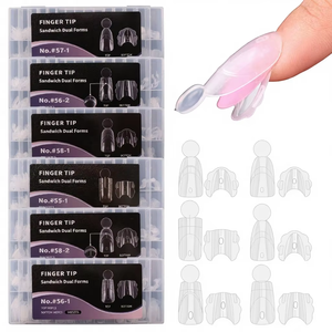 ZHI JIA Newby Moule à <span class=keywords><strong>ongles</strong></span> d'extension à couverture complète en ABS, transparent, formes ovales et amandes, LOGO personnalisé OEM ODM - Product Image 1