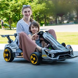 سيارة كهربائية مرخصة للأطفال بمقعدين، عربة جو-كارت بسرعة عالية 24 فولت مع تحكم عن بعد وبطارية قابلة للشحن للعب في الهواء الطلق - Product Image 5