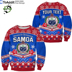 Ropa de calle personalizada Samoa <span class=keywords><strong>Manuia</strong></span> Le Kirisimasi suéter de cuello alto suave sudadera de Navidad de gran tamaño para hombre - Product Image 5
