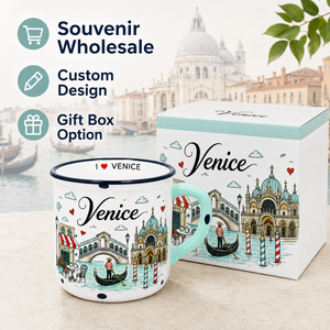 Taza de Café de Cerámica con Diseño de Venecia, Italia, con Estampado de Dibujos Animados, Diseño de Canales y <span class=keywords><strong>Basílicas</strong></span>, para Tazas de Gres, Personalizable, OEM, ODM, Venta al Por Mayor - Product Image 1