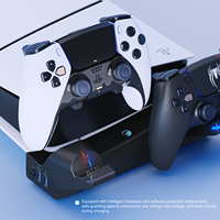 Honcam Support horizontal et station de charge rapide Boîtes de jeu à distance à 2 ports USB-A pour Playstation 5 Controller Slim