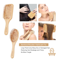 Fabricants 2023 Meilleure brosse à cheveux en bois démêlante en bambou avec extension de pagaie biologique professionnelle Brosse à cheveux avec logo personnalisé
