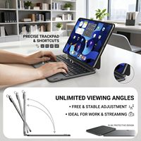 Casing Keyboard Nirkabel Magnetik BT dengan Trackpad Multifungsi untuk iPad Pro 11" 2022, Touchpad Sentuh Halus, untuk Penggunaan Bisnis