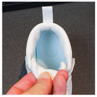 Chaussures de course unisexes pour bébé et tout-petit, couleur blanche, respirantes, à tige haute, fermeture à scratch, dessus en PU, doublure en maille