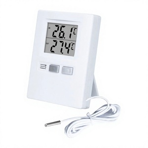 Thermomètre numérique intérieur/extérieur avec écran LCD, double capteur de température, enregistreur de température maximale et minimale, support mural pour la maison - Product Image 1
