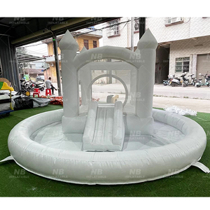 Wedding Kid Adult Jumping Inflatable White House Ball Pit Slide Plain Castle Oxford Cloth Easy Setup for White Wedding Wh - Product Image 2