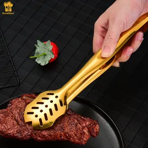 Stainless Steel Heat Resistant Bread Steak Cooking Barbecue Salad Food Spatula Clip Kitchen Utensil Serving Tong Bbq Clip Clamps