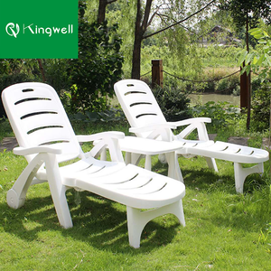 Garden furniture outdoor folding beach chaise lounge chair plastic pool sunbed