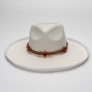 Sombrero Estilo Occidental Mexicano de Fieltro de Lana Sintética al por Mayor, Sombrero Fedora de Ala Plana para Hombre y Mujer, para Fiestas y Uso Casual - Product Image 2