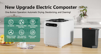 KOEDA FC50 3L Composteur alimentaire électrique domestique, élimination des odeurs, nettoyage facile, recyclage des déchets, compatible lave-vaisselle, conception à 3 lames, acier inoxydable