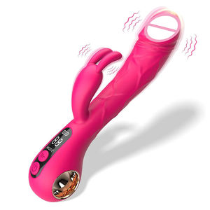 Секс-продукт 2 в 1: ручной вибратор-кролик с функцией лизания, дилдо для стимуляции точки G и клитора, двойная вибрация, стимулирующий женский мастурбатор - Product Image 1
