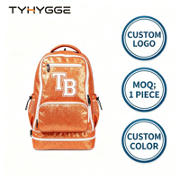 Mochila Brillante Personalizada con Logotipo para Mujer, MOQ Bajo, Bolsa con Purpurina, Mochila Escolar para Animadoras
