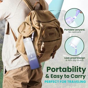 Venta al por mayor de colores de vidrio esmerilado Drinkware Custom Camp Botellas de agua de vidrio - Product Image 4