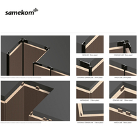 Porte cachée de luxe en bois d'aluminium plaqué chêne noyer teck finition grain de bois porte cachée