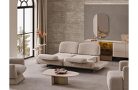 Canapé de style salon simple rétro nordique Design créatif avec tissu artificiel de remplissage en éponge de forme droite pour hôtel d'appartement