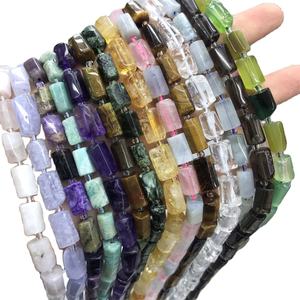 Naturale 8*11mm naturale Semi <span class=keywords><strong>pietra</strong></span> allentata distanziatore perline <span class=keywords><strong>pietra</strong></span> gemma sfaccettata tubo a forma libera colonna Chakra perline per la creazione di gioielli - Product Image 1