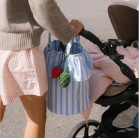 Panier de rangement suspendu pour poussette à motifs, sac de rangement pour couches, organisateur de poussette à carreaux, organisateur suspendu pour bébé