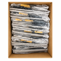 Brosse de nettoyage 2-en-1 à long manche pour sols de salle de bain, avec poils rigides en V et raclette à eau pour carrelage, joints, fenêtres et balcons