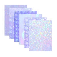 Papier autocollant holographique imprimable jet d'encre A4 8,5"x11" PET imperméable, autocollant pailleté arc-en-ciel pour imprimante jet d'encre