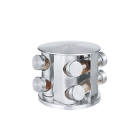 Ensemble de porte-épices rotatif en acier inoxydable, style minimaliste, 8 pots, écologique, sûr pour les aliments, design détachable, pour la cuisine