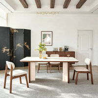 Table à manger en marbre et bois massif, design artistique, pour salle à manger de club de luxe ou villa