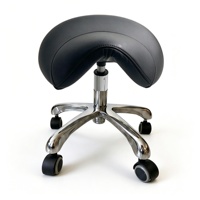 Tabouret ergonomique en cuir PU sans dossier, hauteur réglable, pivotant à 360°, pour dentisterie, médecine, salon, hôtel, avec roulettes silencieuses