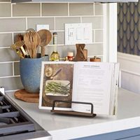 Support de livre de cuisine pour comptoir de cuisine, support de livre de recettes en bois réglable, support rustique pour iPad, cadeau de Thanksgiving, cadeau de Noël