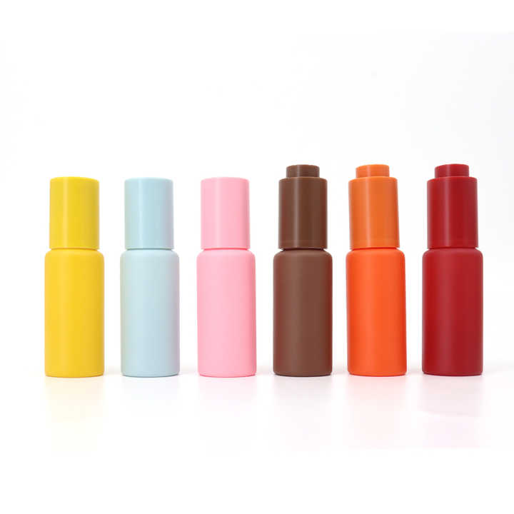 30ml Exquisite Cylindrical Triangular Rotating Pump Glass Dropper Bottle for Aromatherapy Hair Care Skincare Products Cosmetics