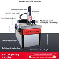 Machine de gravure CNC tridimensionnelle 4040 entièrement automatique 6090 compacte pour le travail du bois, l'acrylique et la publicité, avec quatre axes, pour la sculpture sur jade