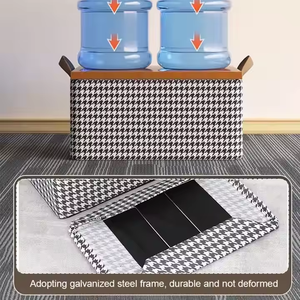 صندوق تخزين قماشي مستطيل قابل للطي موفر للمساحة، متين وأنيق وعصري لتنظيم الملابس في غرفة النوم والخزانة - Product Image 5