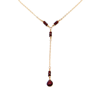 Zooying minuscule pierre précieuse délicate grenat pierre naturelle collier goutte de larme minuscule bijoux janvier pierre de naissance Y collier