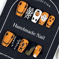 Nouveau à la mode Halloween oeil de chat 3d citrouille démon presse sur les ongles en gros faux ongles. avec conception pour la fête
