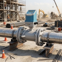 Transmisor de Flujo Ultrasónico en Línea para Líquidos, Conexión de Brida de Diámetro Pequeño, Salida de Señal Industrial 4-20mA RS485