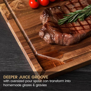 新デザインアカシア木制カッティングボード厚チョッピングブロックチーズサービングトレイキッチンCharcuterieミートブッチャーブロックパーティー用 - Product Image 3