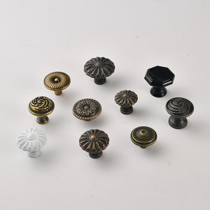 Retro European Style Zinc Alloy Cabinet <b>Knobs</b> Round Spherical Drawer Handle Durable Antique Finish - Product Image 4