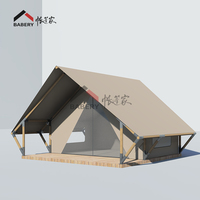 Camping en plein air Hôtel Forêt Vacances Toile tente Structure en bois étanche hôtel de luxe tente de chasse