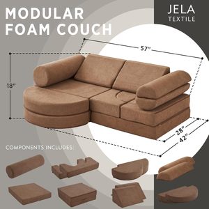 Canapé pour enfants 14 pièces de luxe, meubles modulaires pour adultes, ensemble de jeu Playhouse pour tout-petits bébés - Product Image 4