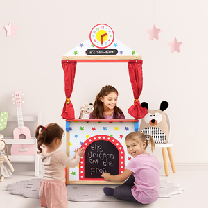 Teatro <span class=keywords><strong>di</strong></span> burattini educativo in legno gioco <span class=keywords><strong>di</strong></span> ruolo per bambini giocattolo teatro <span class=keywords><strong>di</strong></span> burattini in legno con tende teatro <span class=keywords><strong>di</strong></span> spettacolo <span class=keywords><strong>di</strong></span> burattini per bambini in legno - Product Image 6