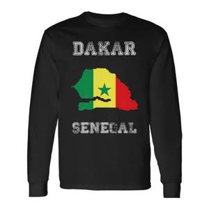 Camiseta de Manga Larga con la Bandera de Dakar, Senegal, Cuello Redondo, Unisex, para Adultos, Ropa Promocional - Product Image 1