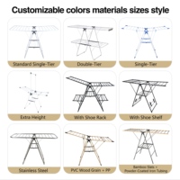 Tendedero Plegable para Ropa, de Metal con Recubrimiento en Polvo Blanco, Soporte para Secar Ropa, Tendedero de Lavandería, Certificado CE