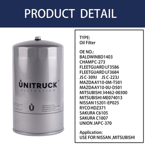 15201-Z9014 LF3684 AY10-0M-T501 34462-00300 ME074013 Pelle filtre à Huile Pièces De Chariot Élévateur pour NISSAN MITSUBISHI MAZDA - Product Image 3