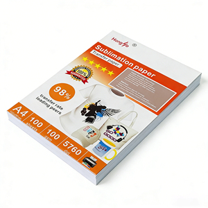 <span class=keywords><strong>Feuille</strong></span> de papier de transfert par sublimation <span class=keywords><strong>A4</strong></span> 100 g/m² pour tasses ou t-shirts, compatible avec les imprimantes jet d'encre et les presses à chaud - Product Image 1