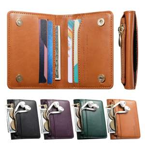 Nuevo Tarjetero Ultrafino de Cuero PU con Cierre de Cremallera, Múltiples Ranuras para Tarjetas Bancarias, Monedero para Efectivo, Logotipo Personalizado, Diseño Delgado - Product Image 4