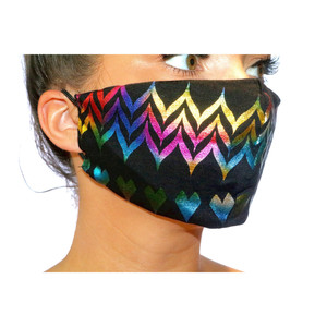 Maschera nera multi colore amore cuore viso - Product Image 3