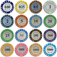 Vente en gros de jetons de poker avec logo personnalisé, jeu de jetons de poker en argile ABS en céramique 100 500 pour jeu promotionnel