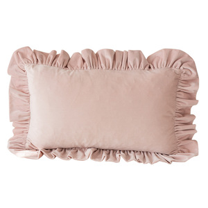 Vỏ gối trang trí nhung hồng trắng xếp ly, kích thước 18x18 inch, hình vuông, mềm mại, màu trơn, ấm áp - Product Image 4