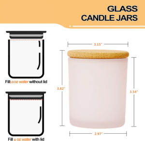 7OZ Dicke Kerzengläser zum Kerzenherstellung 12 Stück, Leere Gläser mit Holzdeckeln für Kerzenherstellung, Probenbehälter, Mattiert Weiß - Product Image 3