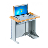 Vente en gros de bureau d'ordinateur à rabat moniteur LCD de bureau à rabat Table de bureau pour salle de classe bureau d'ordinateur avec rangement